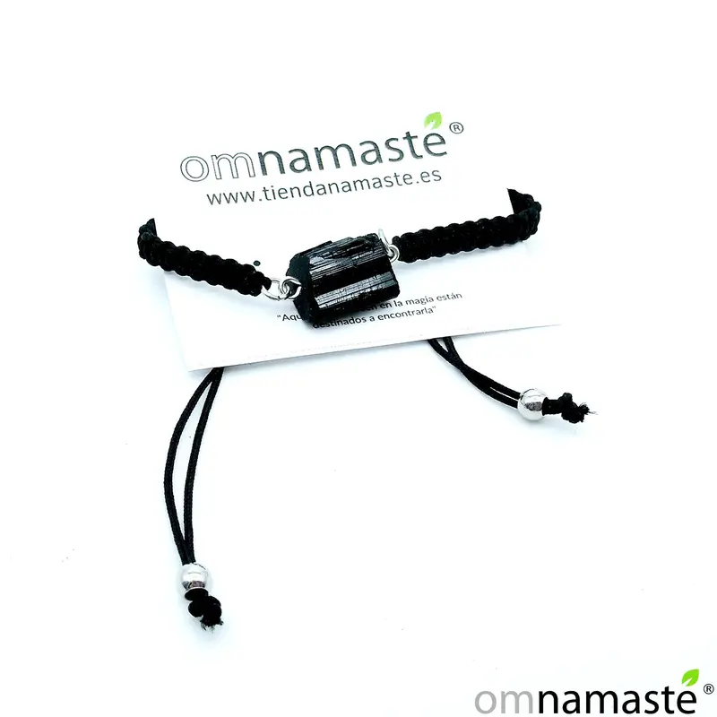 Pulsera Turmalina pulida macramé