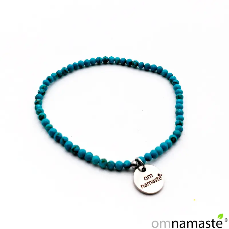 Pulsera turquesa bola 4mm facetada