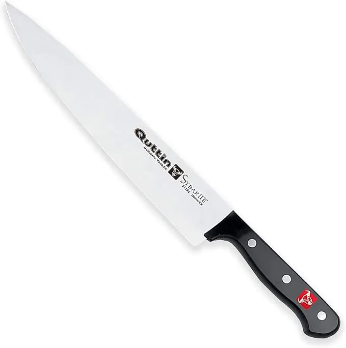 Quttin Cuchillo Cocinero Profesional Sybarite, Hoja de 25 cm. Forjado en acero inoxidable con Molibdeno Vanadio y mango ergonómico de POM con remaches.