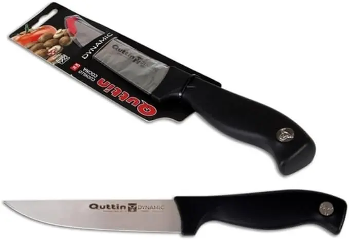 Quttin Cuchillo de Cocina Multiusos de 13 cm. Un cuchillo ligero y manejable con hoja de acero inoxidable, ideal para cortes precisos en frutas, verduras y hortalizas.