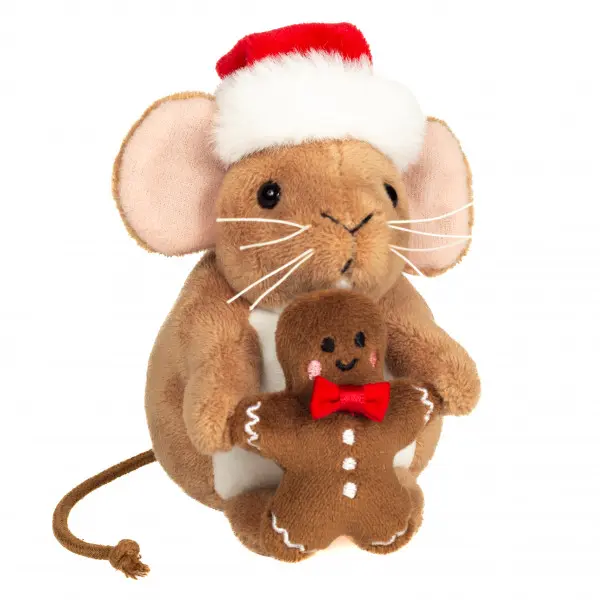 Ratón de Navidad con Muñeco de Jengibre 11 cm