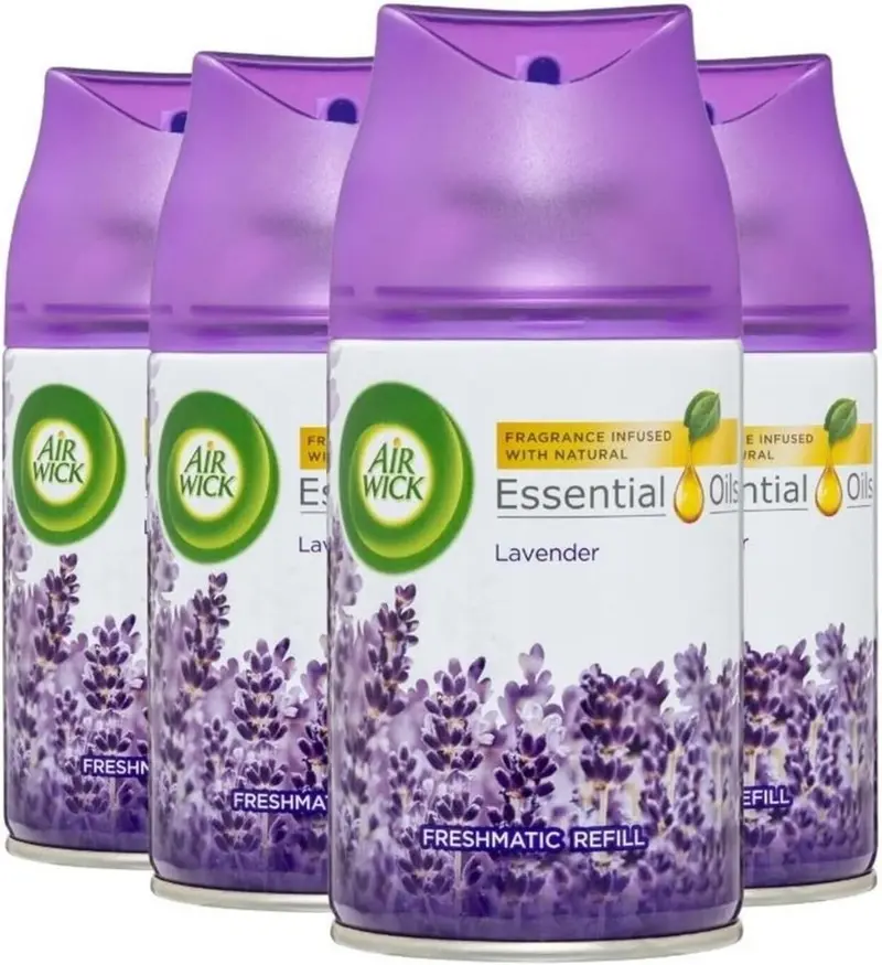 Recambio de Ambientador Air Wick Freshmatic Max, Aroma Pradera Púrpura de Lavanda y Bergamota (250 ml), para un Hogar Libre de Olores.