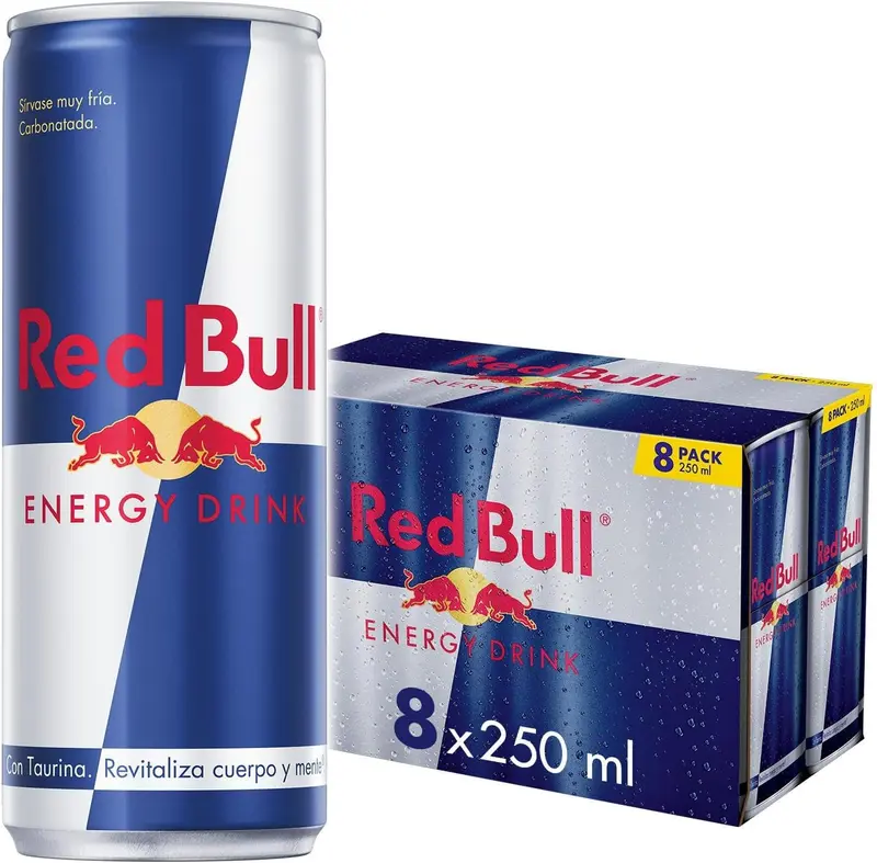 Red Bull Bebida Energética, pack de 8 latas de 250 ml. La bebida funcional con cafeína para cuando necesitas un impulso que revitalice tu cuerpo y mente.