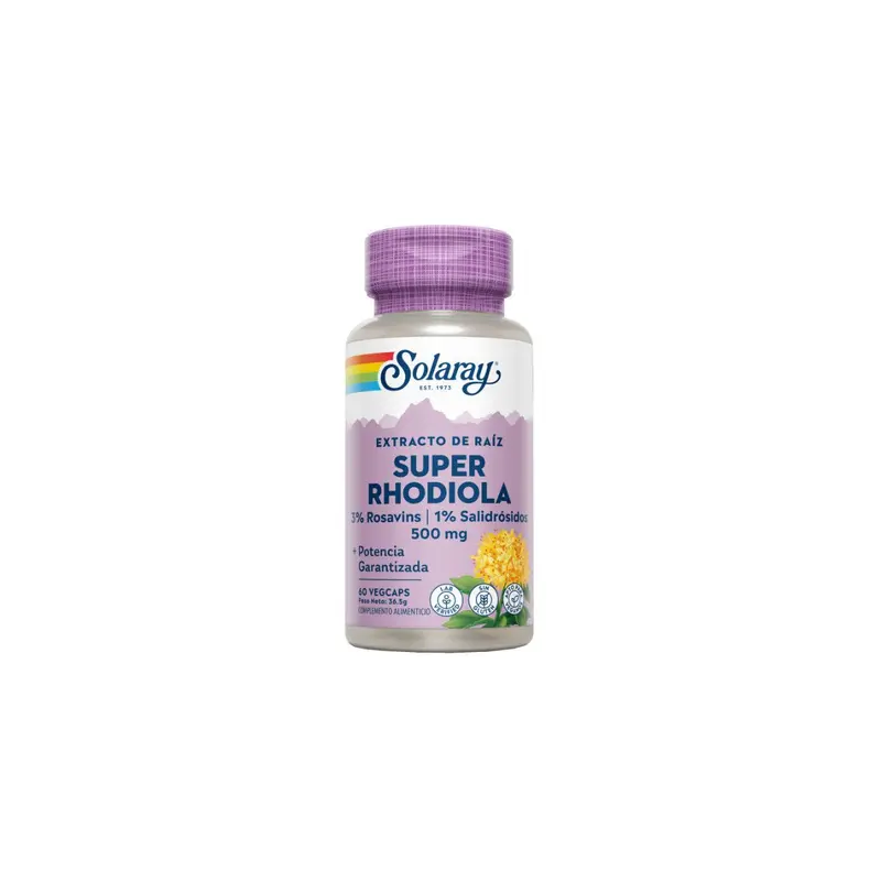 Rodiola 500mg - 60 vegecápsulas - Solaray