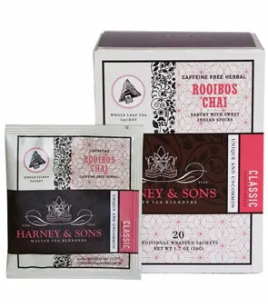 Rooibos Chai Caja 20 Pirámides seda en sobres individuales