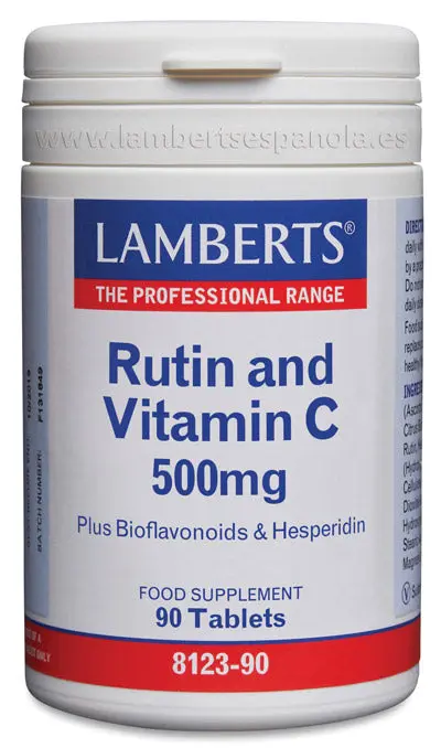 Rutina y Vitamina C 500 mg con Bioflavonoides y Hesperidina - LAMBERTS