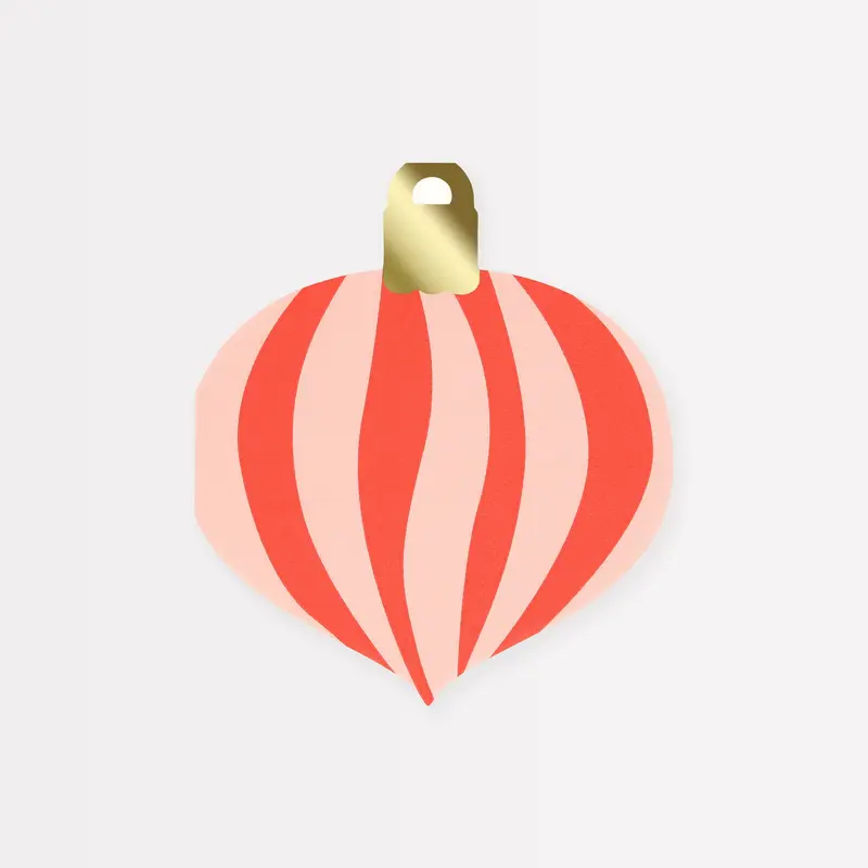 Servilletas a rayas de adornos navideños