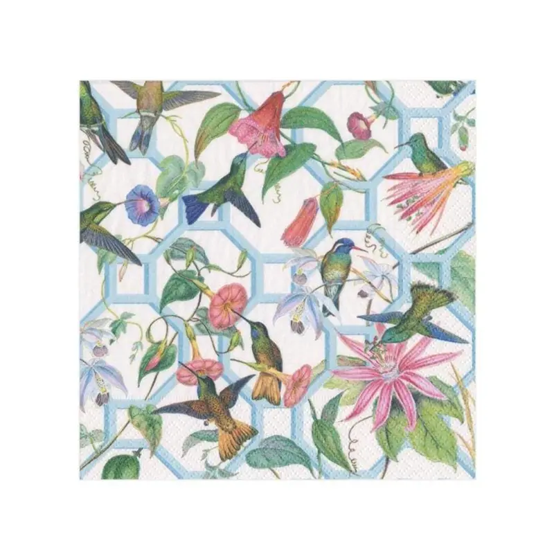 Servilletas almuerzo de papel diseño Colibri y celosía