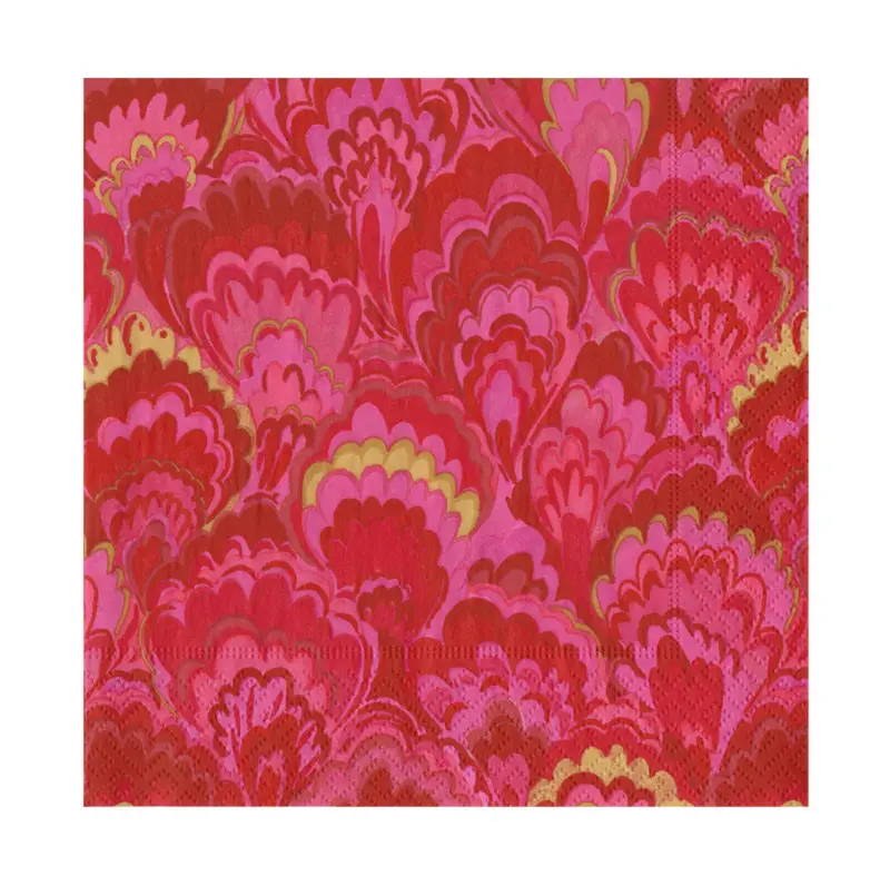 Servilletas almuerzo de papel diseño Marbled Ceramica Red