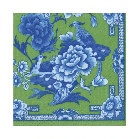 Servilletas almuerzo de papel diseño verde y azul