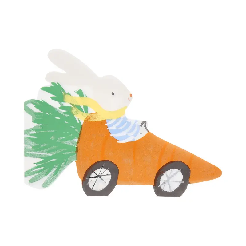 Servilletas conejito en coche