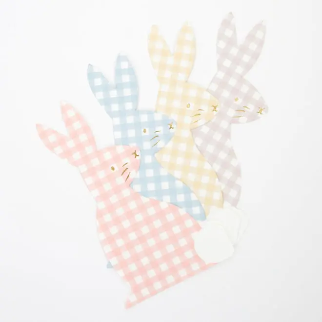 Servilletas conejitos en 4 colores vichy