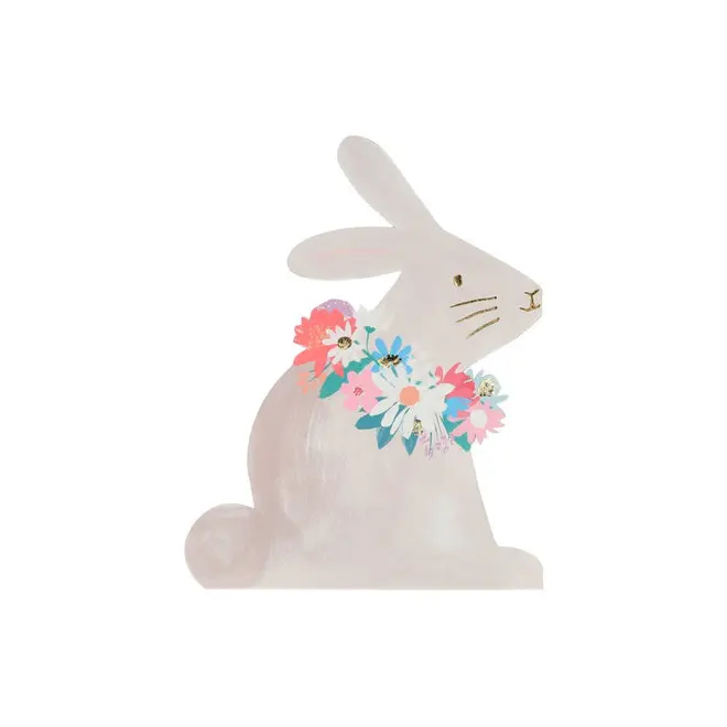 Servilletas conejo con collar de flores