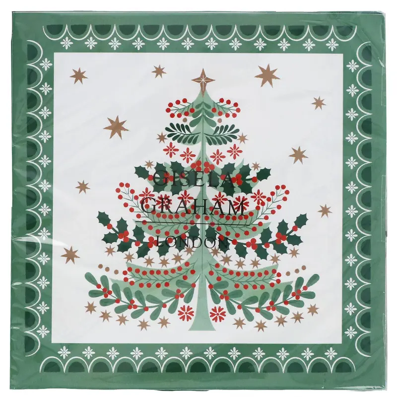 Servilletas de papel con estampado de árbol de Navidad