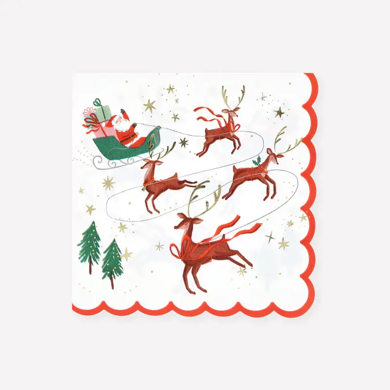 Servilletas de Papel Santa y sus Renos