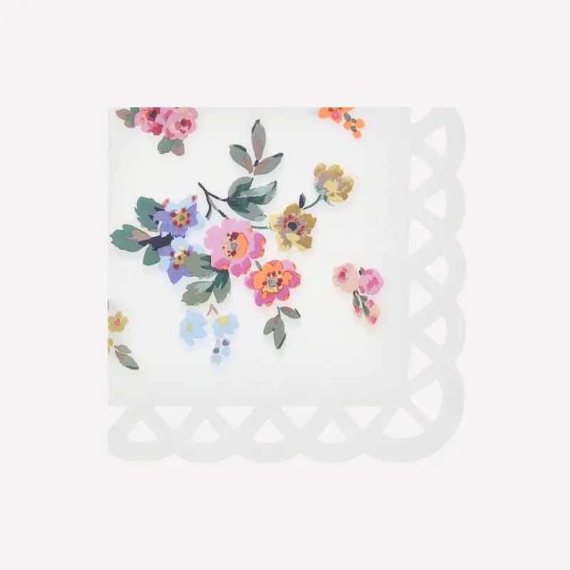 Servilletas grandes de papel con diseño floral