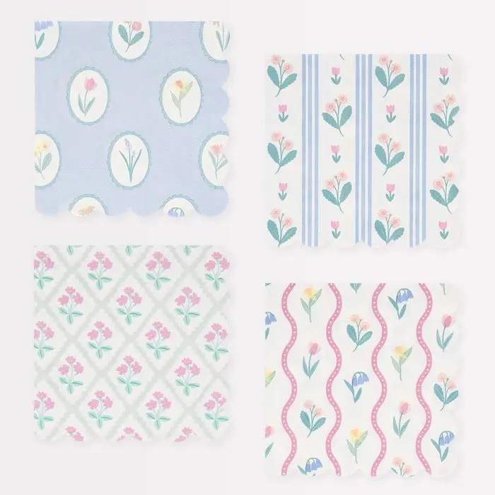 Servilletas pequeñas con estampado floral