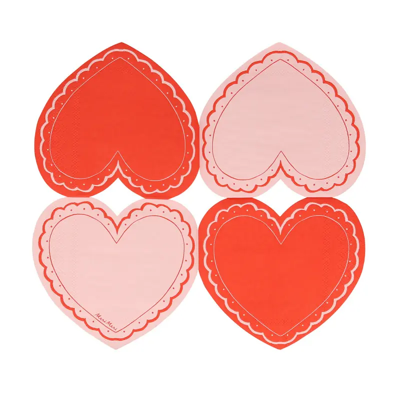 Servilletas pequeñas de corazones