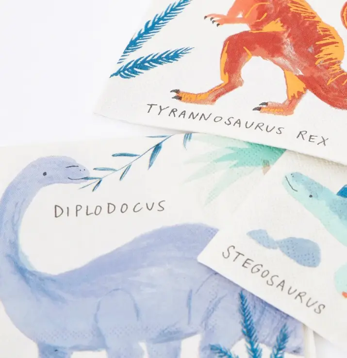 Servilletas pequeñas dinosaurio