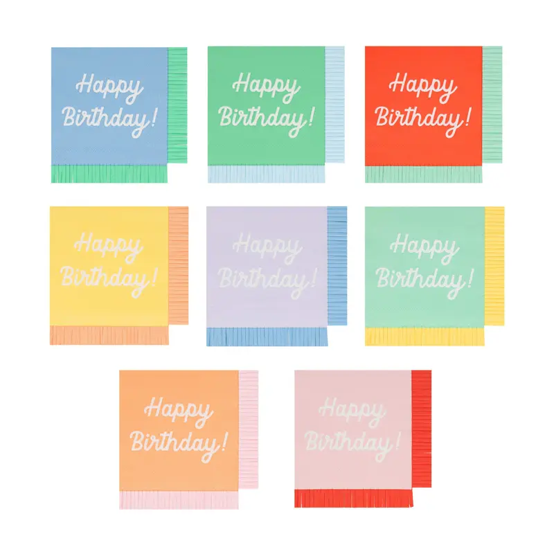 Servilletas Pequeñas Multicolor Feliz Cumpleaños