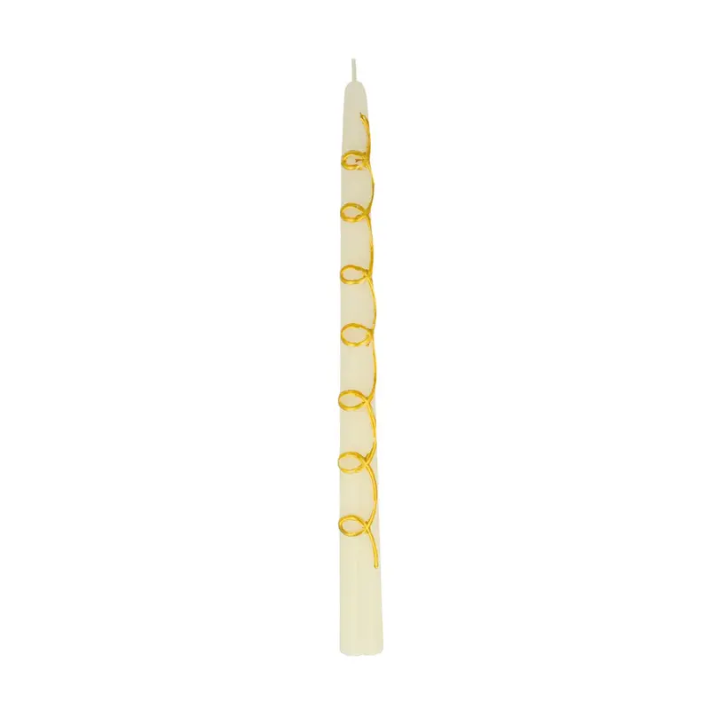 Set 2 Velas Gold Swirl Taper