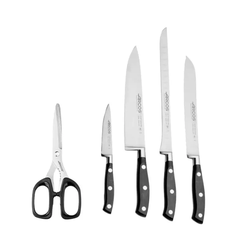 Set 4 cuchillos de acero inoxidable al nitrógeno + tijeras - ARCOS