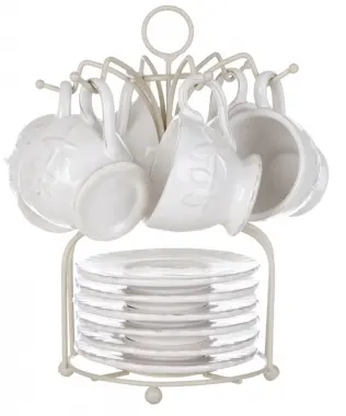 SET 6 TAZAS CON PLATO
