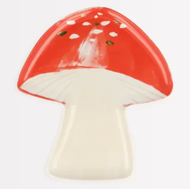 Set de 2 platos de seta de porcelana