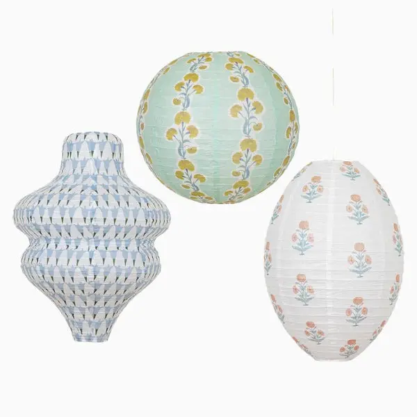 Set de 3 farolillos Molly Mahon tonos azules