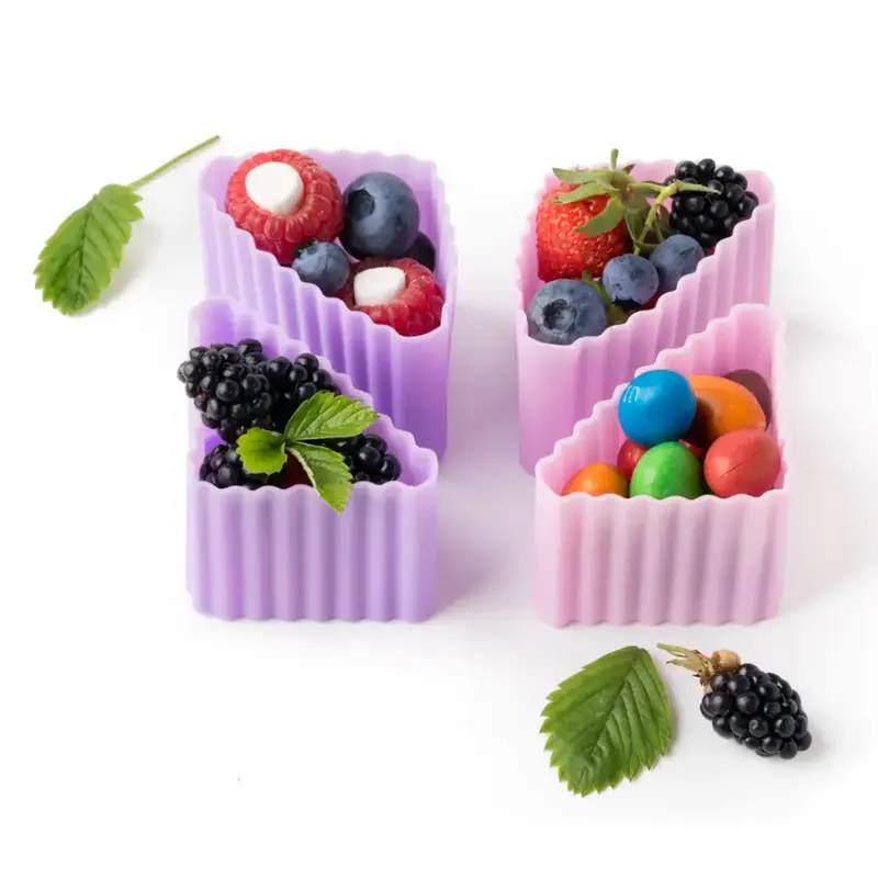 Set de 4 Moldes Triangulares de Silicona Lekkabox - Rosa & Lila