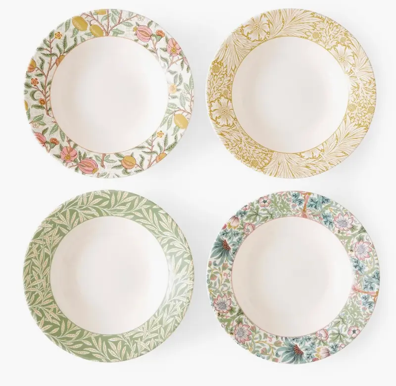 Set de 4 platos de pasta William Morris