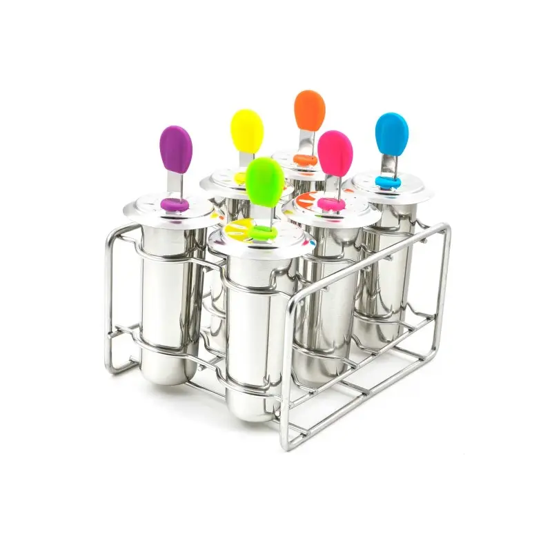 Set de 6 moldes de cono para helados de acero inoxidable - Joli monde