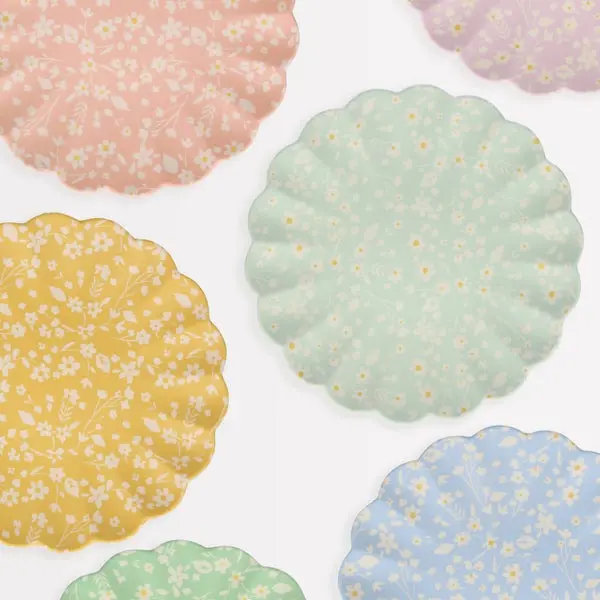 Set de Platos Grandes de Bambú Floral