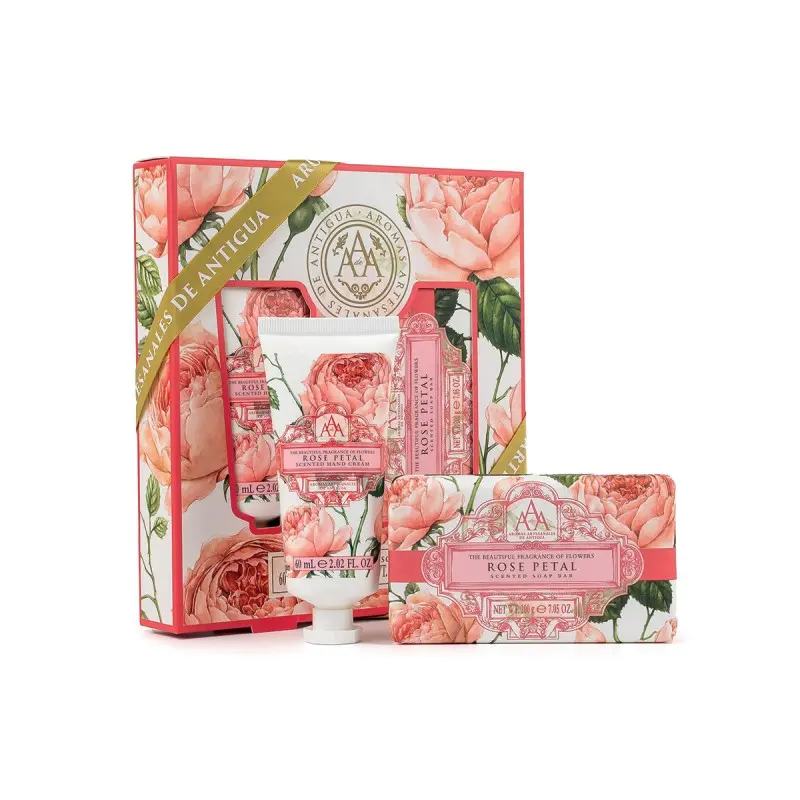 Set de regalo crema y jabon aroma pétalos de Rosa