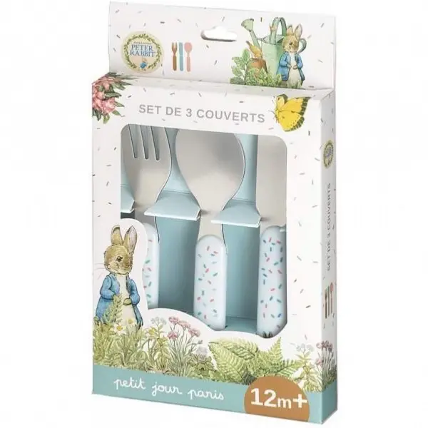 Set de tres cubiertos pequeños de Peter rabbit