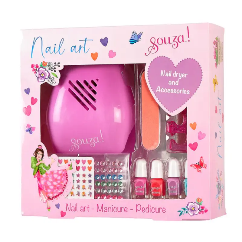 Set Nail Art con secador y esmalte de uñas