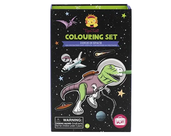 Set para colorear dinos in Space