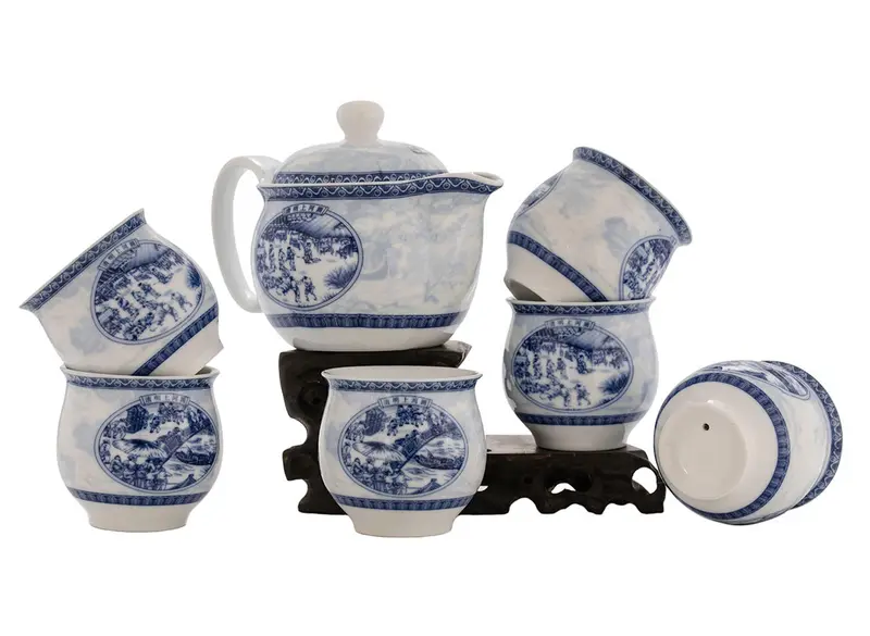 Set para la ceremonia del té (7 artículos) # 91011, porcelana