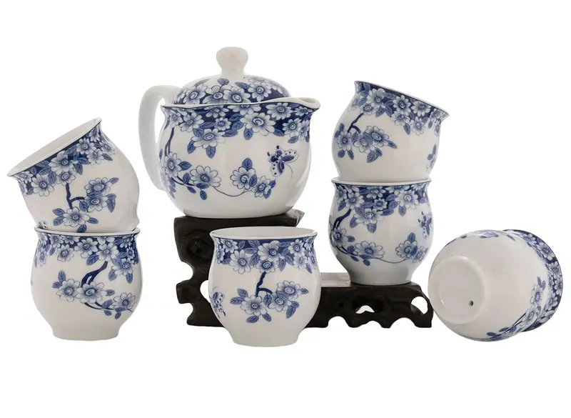 Set para la ceremonia del té (7 artículos) # 91013, porcelana