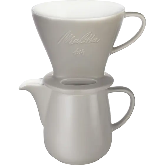 Set pour over de porcelana 1x4 y jarra 0,6L Gris