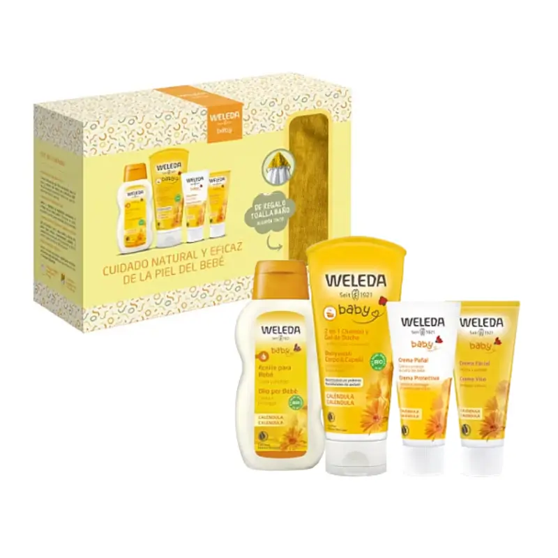 Set regalo Bienvenido bebé con neceser Weleda