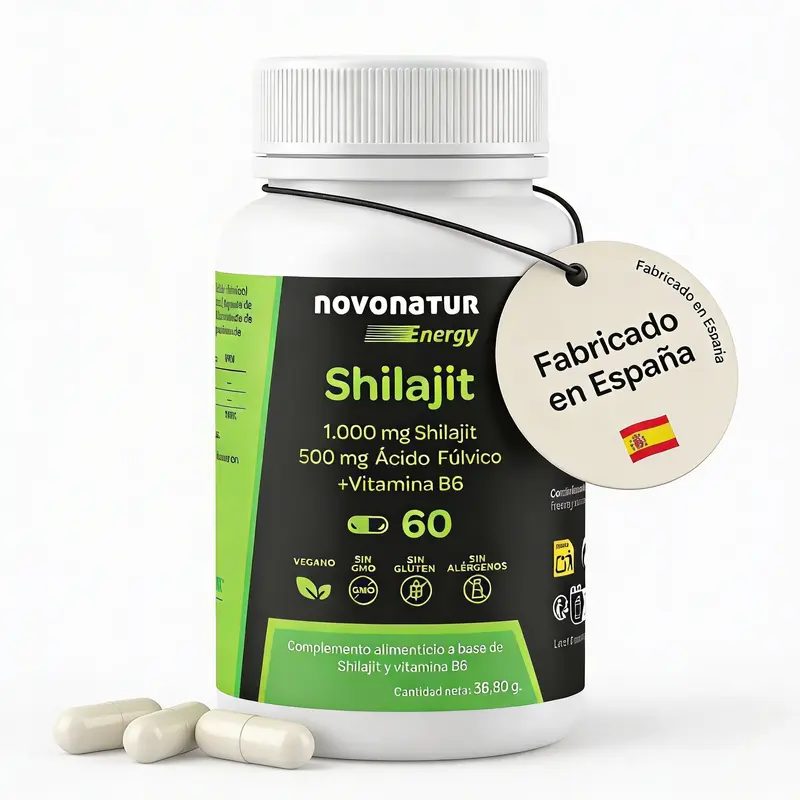Shilajit 1000 mg con Ácido Fúlvico y Vitamina B6