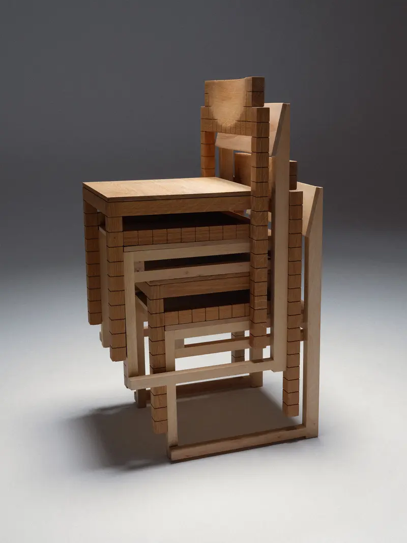 Silla Mosaico de madera maciza