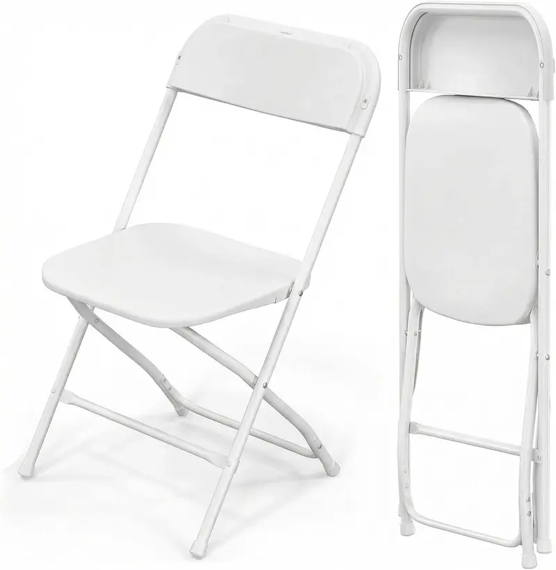 Silla Plegable Blanca Premium Moments – Resistente hasta 160 kg, Ligera y Fácil de Guardar, Interior y Exterior