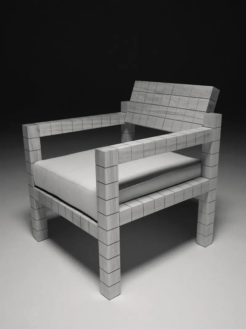 Sillón Mosaico de madera maciza