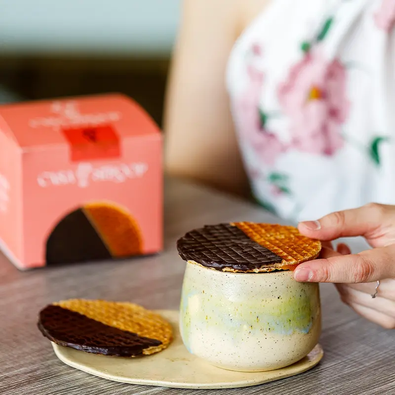 Stroopwaffels chocolate belga (caja de 10 galletas)