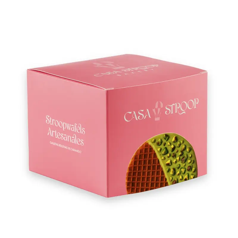 Stroopwaffels pistacho (caja de 10 galletas)