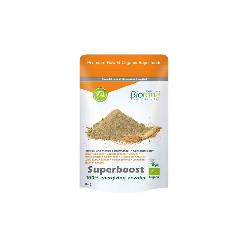 Superboost vegan energizante polvo superfood bio - 150 g - Biotona