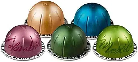 Surtido Nespresso Vertuo Master Origin 50 Cápsulas. Viaje sensorial con cafés de México y Colombia, y los favoritos Stormio, Odacio y Melozio. Para máquinas de café del sistema Vertuo.