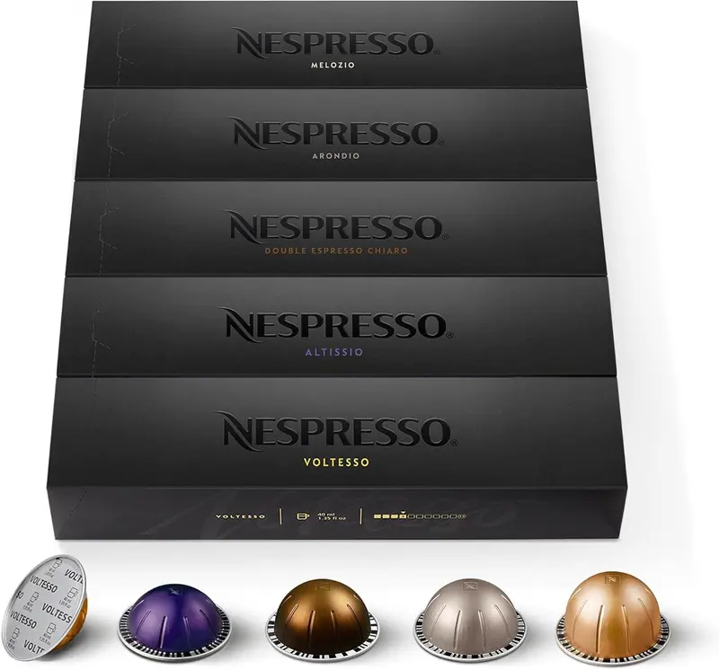 Surtido Nespresso Vertuo Top Selection 50 Cápsulas. El pack de descubrimiento perfecto con los 5 cafés más vendidos